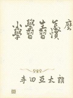 小学生怎么培养学习习惯