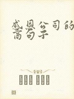 感恩公司的高情商句子