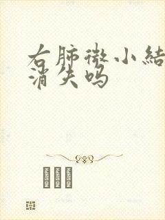 右肺微小结节会消失吗