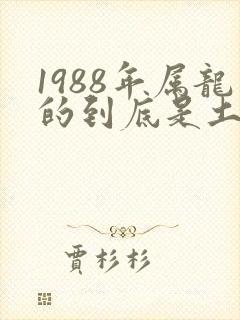 1988年属龙的到底是土命还是木命