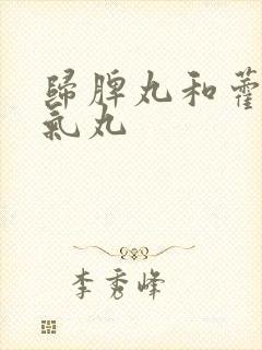 归脾丸和藿香正气丸