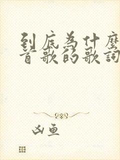 到底为什么是哪首歌的歌词封面