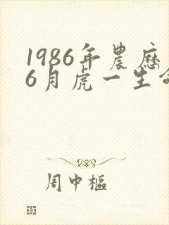 1986年农历6月虎一生命运