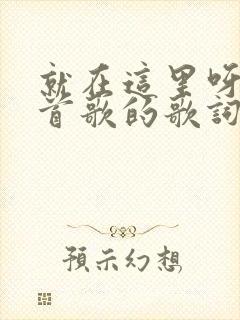 就在这里呀是哪首歌的歌词