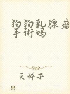 狗狗乳腺瘤建议手术吗