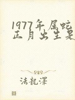 1977年属蛇正月出生是什么命