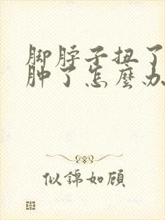 脚脖子扭了一下肿了怎么办