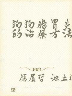 狗狗肠胃炎最快的治疗方法