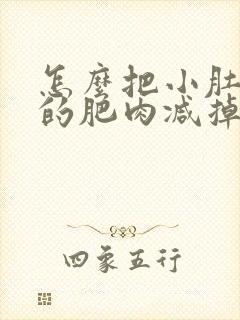 怎么把小肚子上的肥肉减掉封面