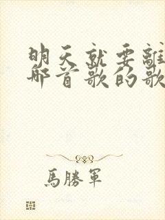 明天就要离开是哪首歌的歌词