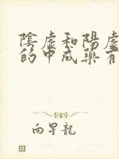 阴虚和阳虚同补的中成药有哪些封面