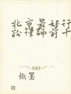 北京最好行政诉讼律师前十名排名