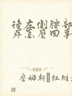 后左侧腰部里面疼怎么回事封面
