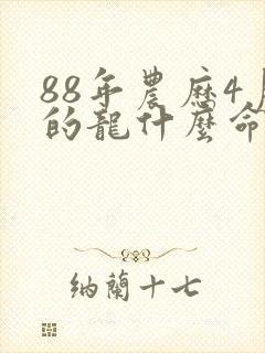 88年农历4月的龙什么命运