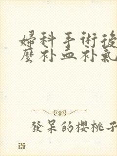 妇科手术后吃什么补血补气补身体封面