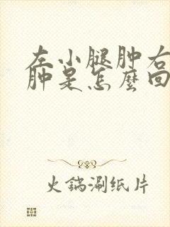 左小腿肿右腿不肿是怎么回事封面