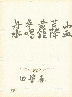 丹参黄芪山楂泡水喝能降血压吗