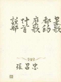 说什么都是错是哪首歌的歌词
