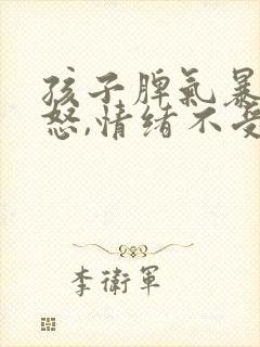 孩子脾气暴躁易怒,情绪不受控制怎么办