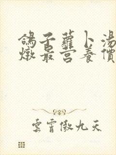 鸽子萝卜汤怎么炖最营养价值