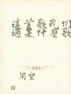 这首歌我们经历过是什么歌名