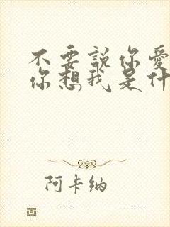 不要说你爱我,你想我是什么歌