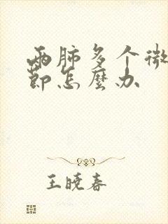 两肺多个微小结节怎么办