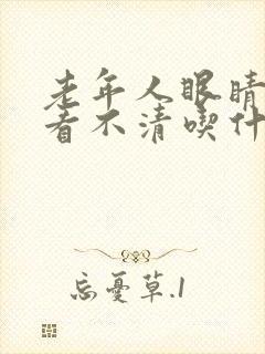 老年人眼睛模糊看不清吃什么药