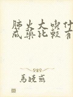肺火大吃什么中成药比较有效封面