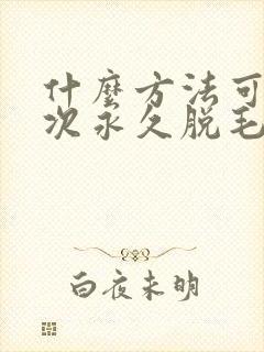 什么方法可以一次永久脱毛
