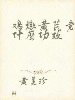 鸡炖黄芪党参有什么功效