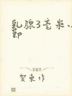 乳腺3毫米小结节
