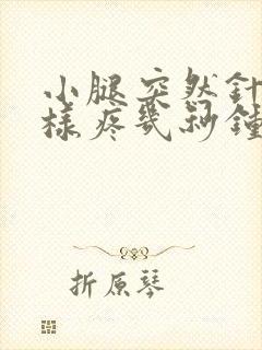 小腿突然针扎一样疼几秒钟