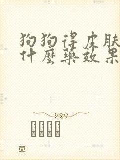 狗狗得皮肤病用什么药效果比较好封面