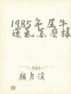 1985年属牛运气怎么样今天