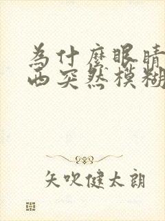 为什么眼睛看东西突然模糊封面
