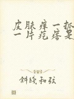 皮肤痒一抓就起一片疙瘩是怎么回事