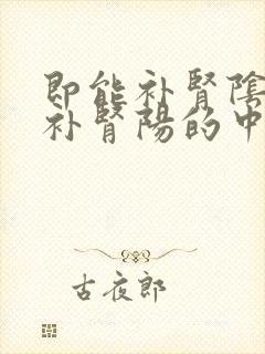 即能补肾阴又能补肾阳的中成药