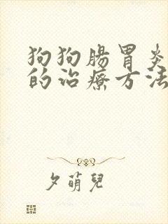 狗狗肠胃炎最快的治疗方法