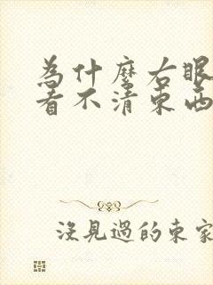为什么右眼模糊看不清东西
