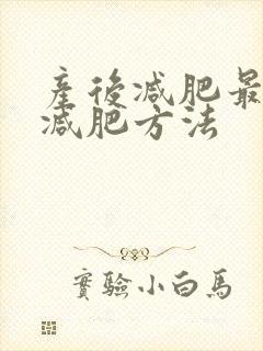 产后减肥最快的减肥方法封面