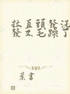 拉直头发洗了头发又毛躁了怎么办封面