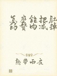 怎么能把肚子上的赘肉减掉封面