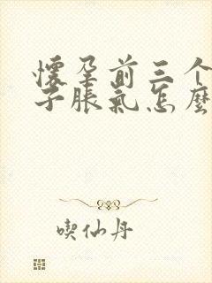 怀孕前三个月肚子胀气怎么办封面