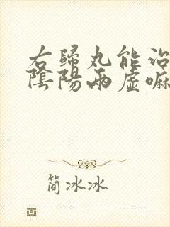 右归丸能治疗肾阴阳两虚嘛封面