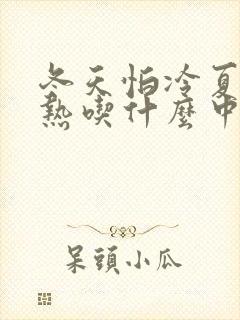 冬天怕冷夏天怕热吃什么中成药