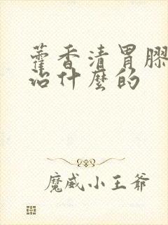 藿香清胃胶囊是治什么的