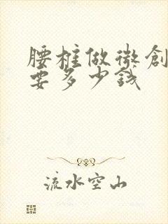 腰椎做微创手术要多少钱