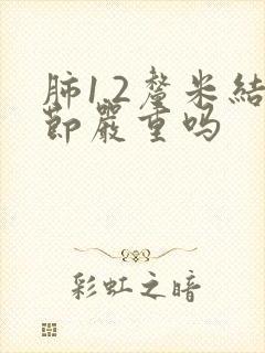 肺1.2厘米结节严重吗
