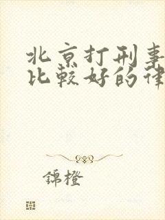 北京打刑事官司比较好的律师封面